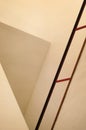 Red interior staircase handrail Royalty Free Stock Photo