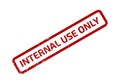Red Internal Use Only Distressed Rubber Stamp Isolated on White Background Royalty Free Stock Photo