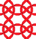 Red interwoven ribbons. Seamless pattern Royalty Free Stock Photo