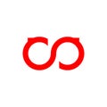red inverted letter s technology concept logo icon