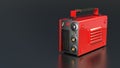 red inverter welding device - fictional design industrial 3D rendering