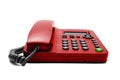 Red IP office phone isolated Royalty Free Stock Photo