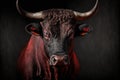 Red irate bull. Generative AI