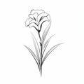 Minimalistic Gladiolus Sketch Drawing: Trendy Tiny Tattoo Design