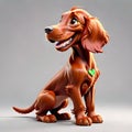 Red irish setter puppy dog comedy character clipart