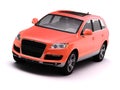 Red isolated comfortable SUV Royalty Free Stock Photo