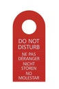 Red Isolated Do Not Disturb Door Handle Tag Royalty Free Stock Photo