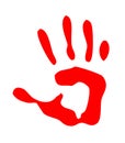 Red isolated handprint