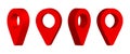 Red Isometric Location Pin Vector, GPS Icons design, Navigation, 3D Map Marker symbol, Illustration, Vector Stock