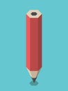 Red isometric pencil standing