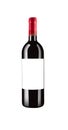 Red italian wine bottle isolated and with black label and red ca Royalty Free Stock Photo