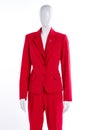 Red jacket and trousers for women. Royalty Free Stock Photo