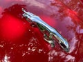 Red Jaguar XJS Convertible Sports Car Hood Ornament