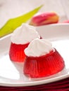 Red Jello with cream Royalty Free Stock Photo