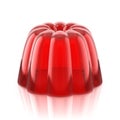 Red jelly pudding 3d rendering