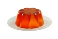 red jelly pudding on plate, 3d render isolated