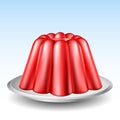 Red jelly pudding