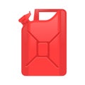 Red Jerry Can Isolated on White Background. Metal Fuel Container. Canister of Diesel Gas, Gasoline. Jerrycan Icon Royalty Free Stock Photo