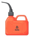 Red jerrycan. Plastic gas container with black spout Royalty Free Stock Photo