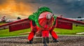 Red jet fighter plane aviation Royalty Free Stock Photo