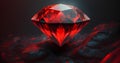Red jewelry advertising for shop website. Creative brilliant banner concept
