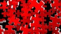 Red Jigsaw Puzzle On Black Background Royalty Free Stock Photo