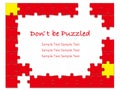 Red jigsaw puzzle frame on a white background. Royalty Free Stock Photo
