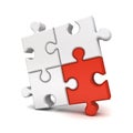 Red jigsaw puzzle piece stand out from the crowd different concept Royalty Free Stock Photo