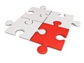 Red jigsaw puzzle piece stand out from the crowd different concept Royalty Free Stock Photo