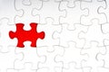 Red jigsaw puzzle pieces on red background. Royalty Free Stock Photo