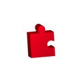 Red jigsaw puzzle vector icon