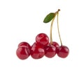 Red juicy cherry isolated on white background Royalty Free Stock Photo