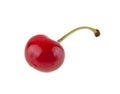 Red, juicy cherry isolated on white background Royalty Free Stock Photo