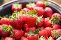 Red juicy fresh strawberries closeup Royalty Free Stock Photo
