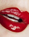 Red juicy lips Royalty Free Stock Photo