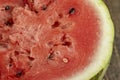 red and juicy pulp of ripe watermelon close-up Royalty Free Stock Photo