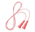 Red jump rope with comfortable handles.