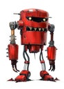 Red Junk Yard Robot - isolated on a white background Royalty Free Stock Photo