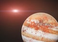 Red jupiter like planet in outer space Royalty Free Stock Photo