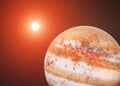 Red jupiter like planet in outer space Royalty Free Stock Photo