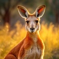 Red Kangaroo Jumping in the Wild Royalty Free Stock Photo