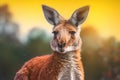 Red Kangaroo Jumping in the Wild Royalty Free Stock Photo