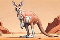 Red Kangaroo Wallaby marsupial animal Australia native drawing