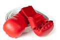 Red karate gloves with belt