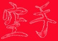 Red Karate Japanese Writing Royalty Free Stock Photo