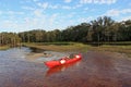 Red kayak in Fisheating Creek, Florida.