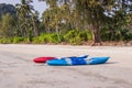 Red kayaking boat on the tropical beach area ao prao at koh kood island, Trat Province Thailand Royalty Free Stock Photo