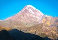 Colorful pink Kazbek mountain peak Royalty Free Stock Photo