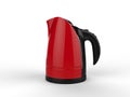 Red kettle with black handle Royalty Free Stock Photo
