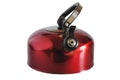 Red kettle with whistle isolated on white Royalty Free Stock Photo